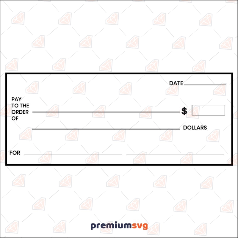 Check Template SVG for Printing, Instant Download Drawings Svg