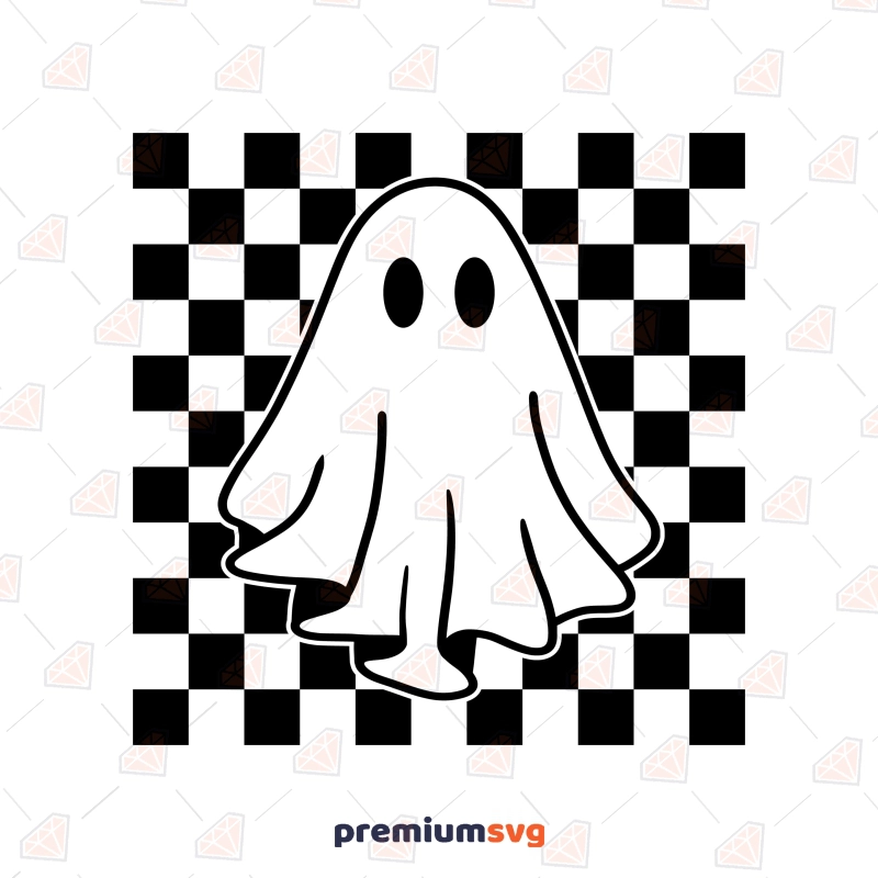 Checkered Ghost SVG, Halloween Ghost SVG Halloween SVG Svg