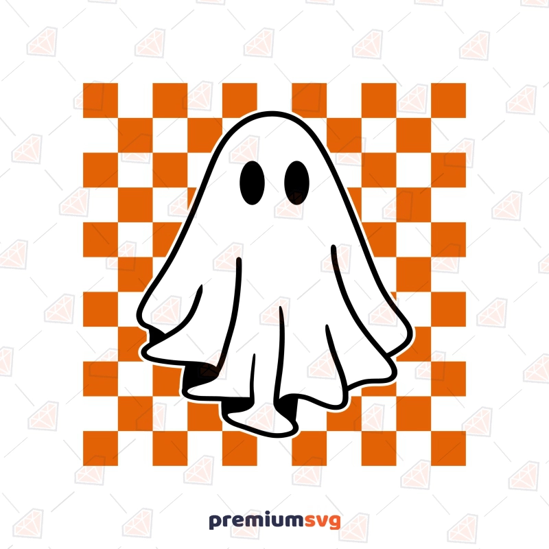 Checkered Halloween Ghost SVG Cut File Halloween SVG Svg