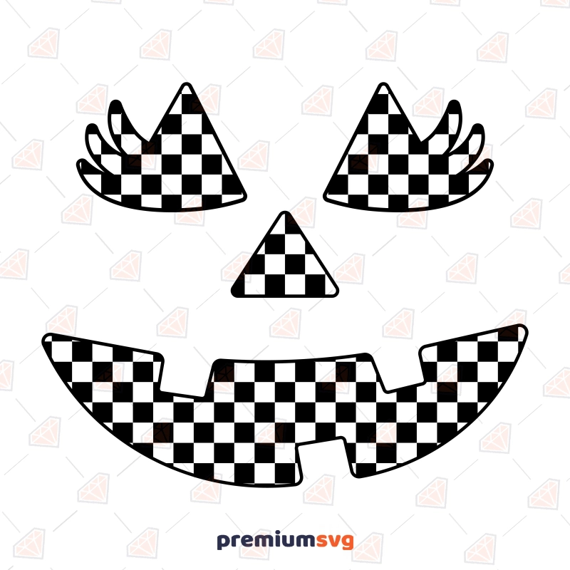 Checkered Pumpkin Face SVG | Halloween Cut File for Crafters & Small Businesses Pumpkin SVG Svg