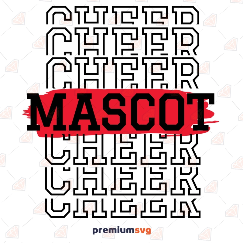 Cheer Mascot with Brush SVG Cut File, Cheer Instant Download T-shirt SVG Svg