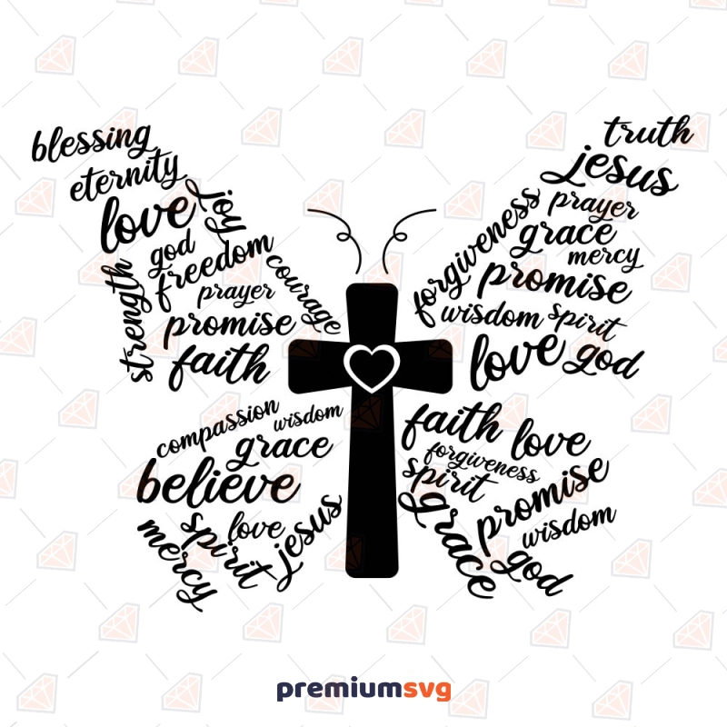 Christian Butterfly SVG, Religious SVG Cut File Christian SVG Svg