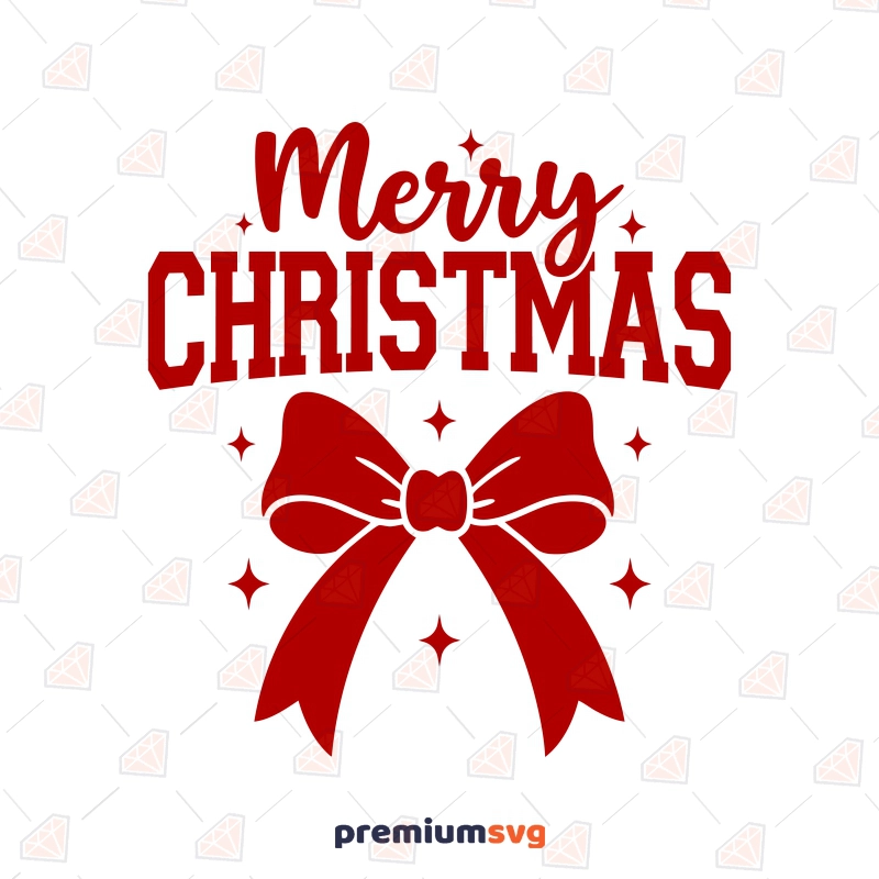 Christmas Coquette Bow SVG, Merry Christmas Christmas SVG