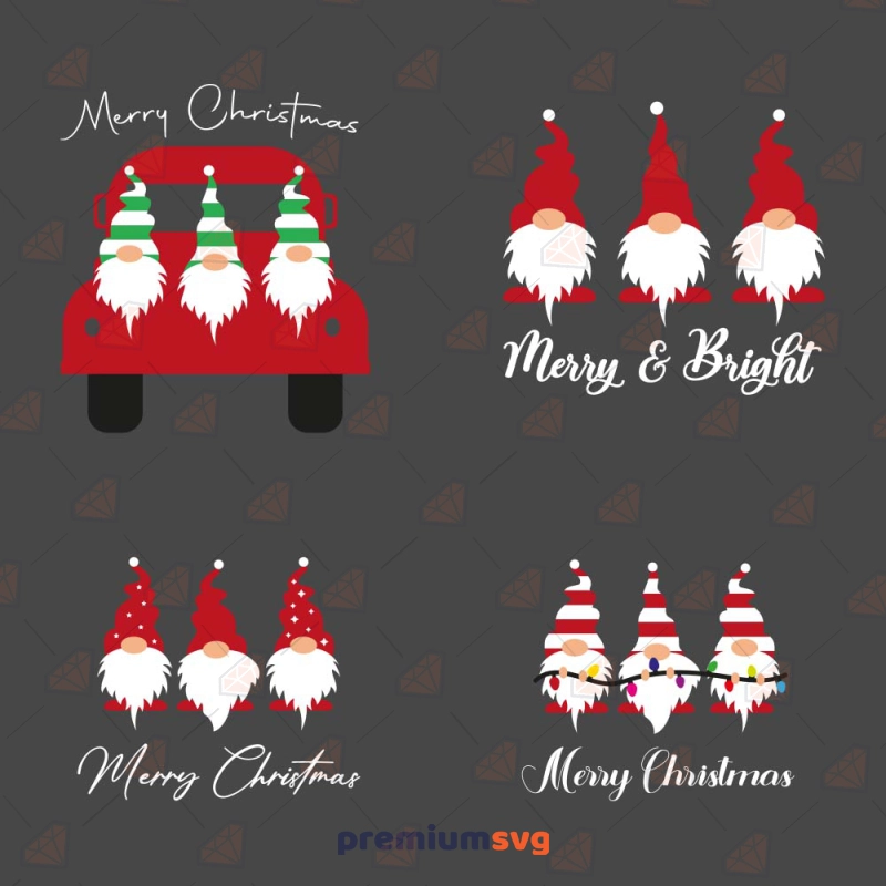 Christmas Gnomes Bundle SVG File for Cricut & Silhouette Christmas SVG Svg