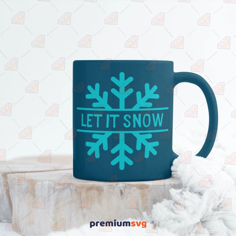 Let It Snow snowflake SVG design for winter shirts, signs, and home decor