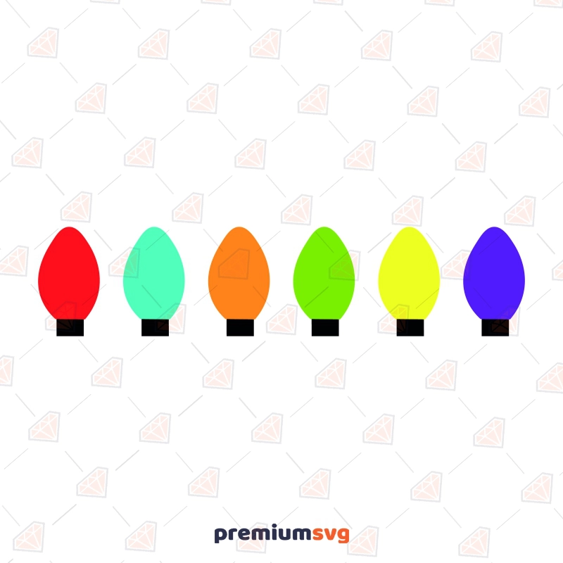 Christmas Light Bulbs SVG, Christmas Bulbs Transparent SVG Digital Download Christmas SVG Svg