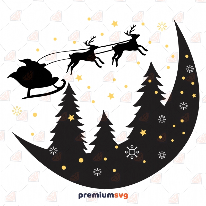 Christmas Moon SVG Cut Files Christmas SVG Svg