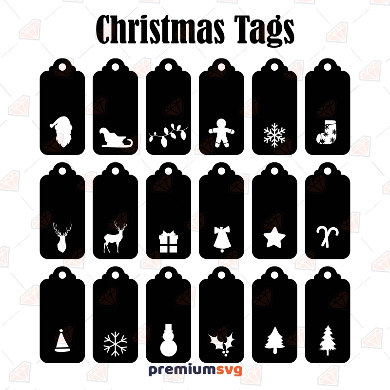 Christmas Tags SVG Bundle, Christmas Gift Tags SVG Labels Instant Download Christmas SVG Svg