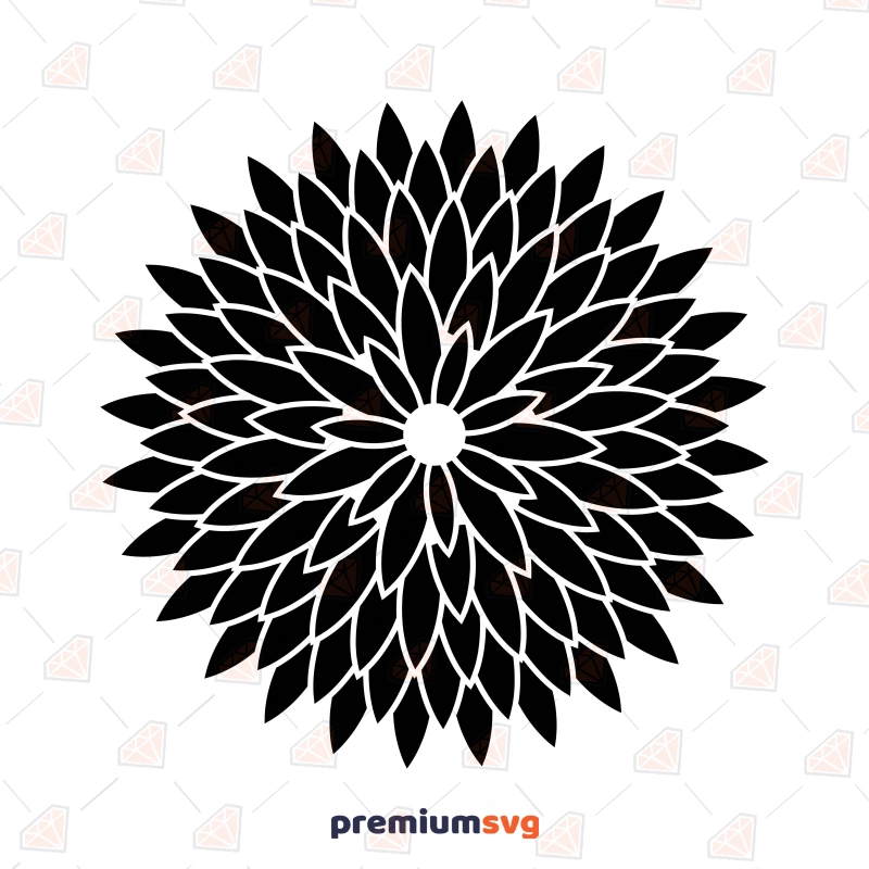 Chrysanthemum Flower SVG Cut & Clipart Files Flower SVG Svg