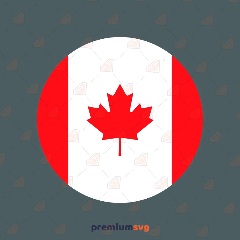 Circle Canada Flag SVG Vector File, Canada Flag Icon SVG Flag SVG Svg