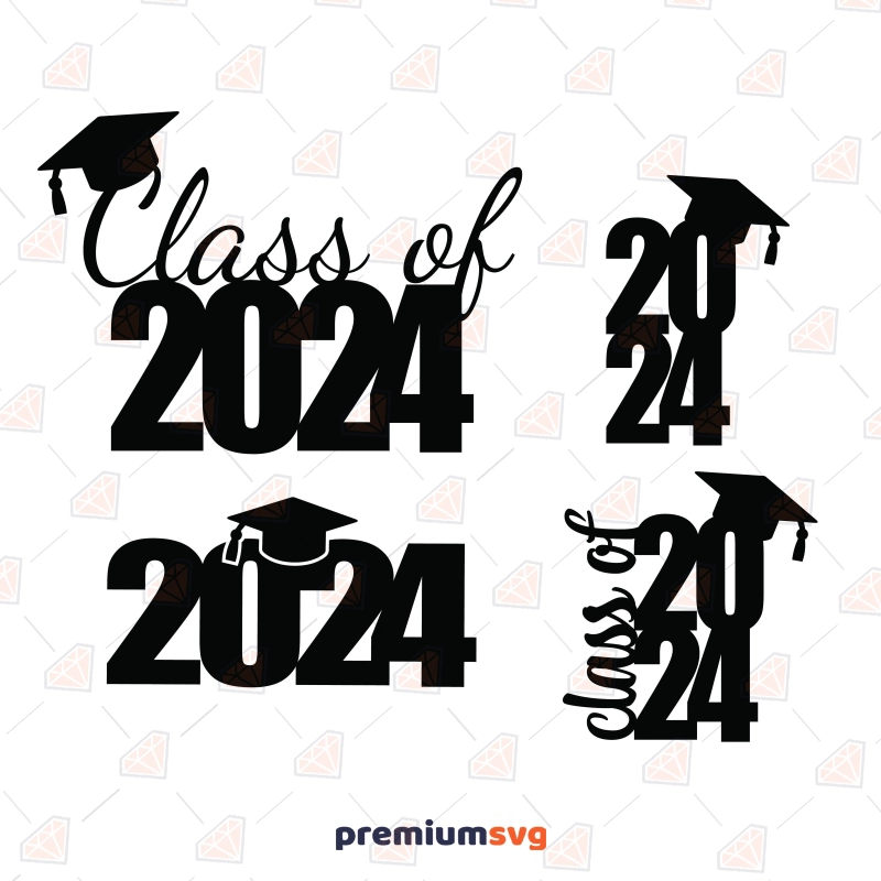 Class of 2024 SVG Bundle, Cut and Clipart Files Graduation SVG Svg