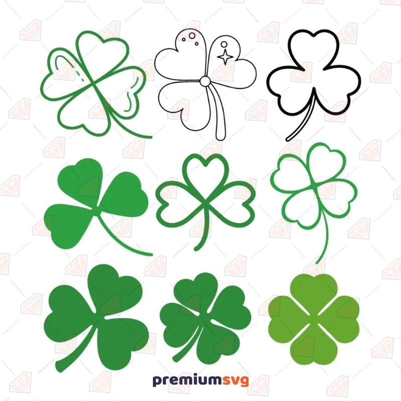 Clover Leaf SVG Bundle, Shamrock SVG Bundle St Patrick's Day SVG Svg