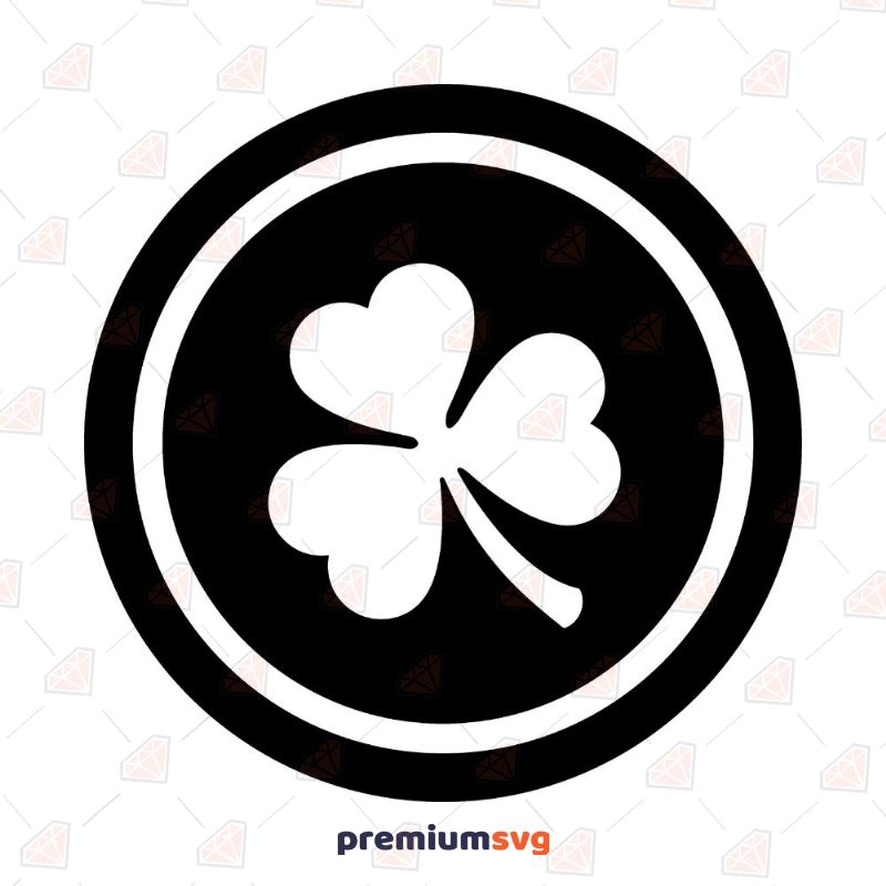 Black Clover Circle Frames SVG, Shamrock Logo SVG St Patrick's Day SVG Svg