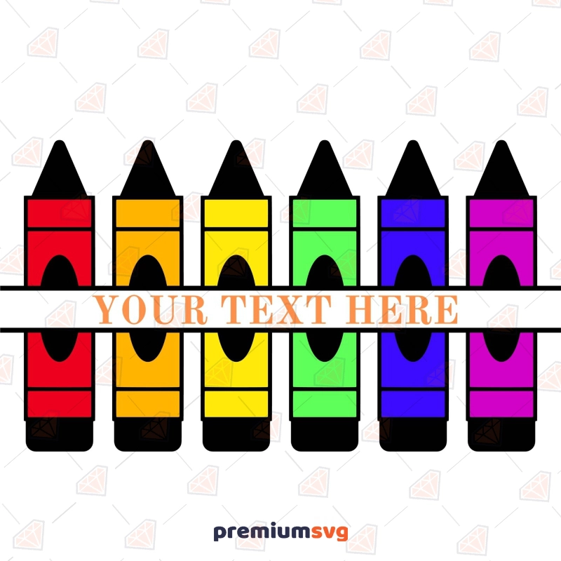 Colorful Crayon Monogram SVG Teacher SVG Svg