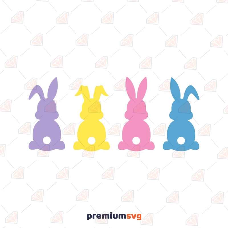 Colorful Easter Bunny SVG Cut File Easter Day SVG Svg