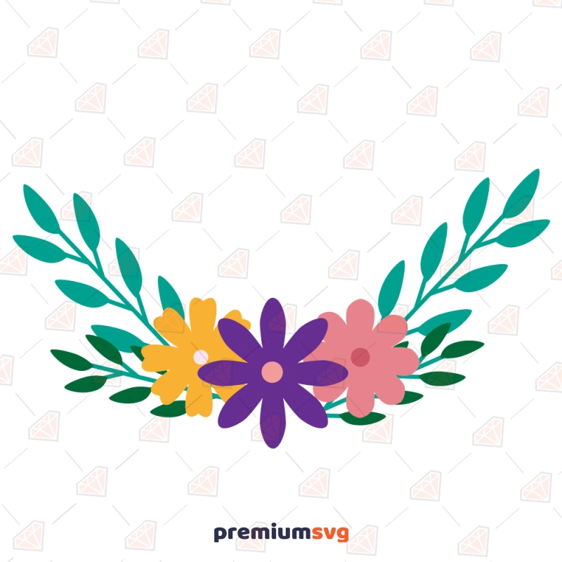 Colorful Flower SVG, Clipart Instant Download Free SVG Svg