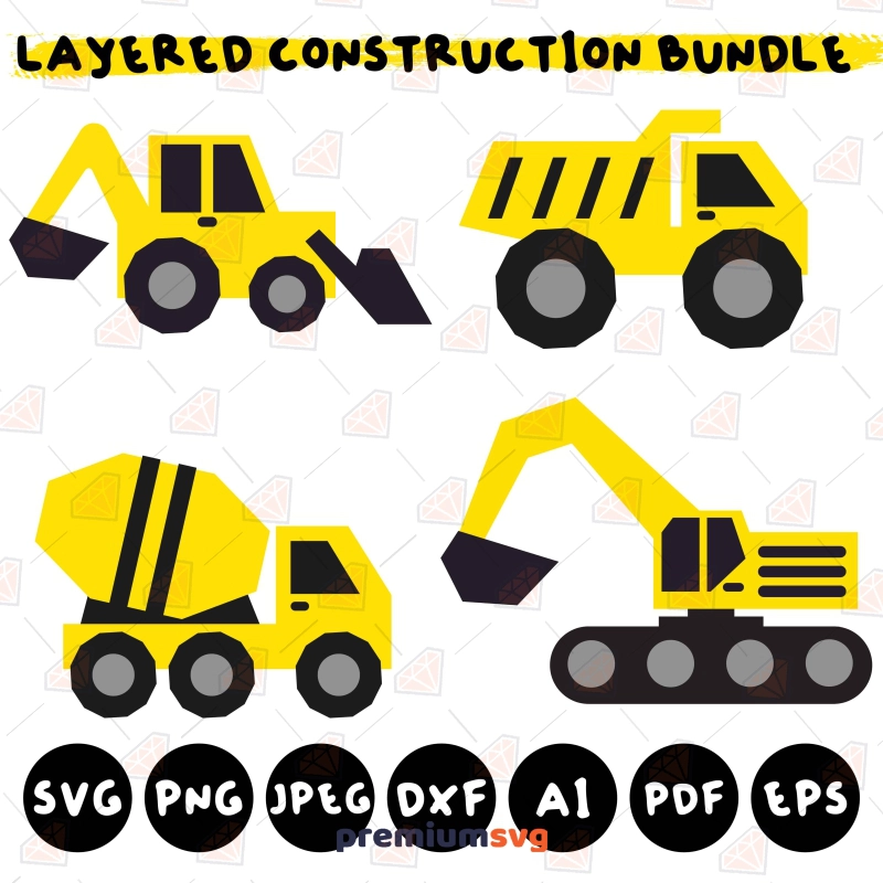 Construction Trucks SVG Bundle  Svg