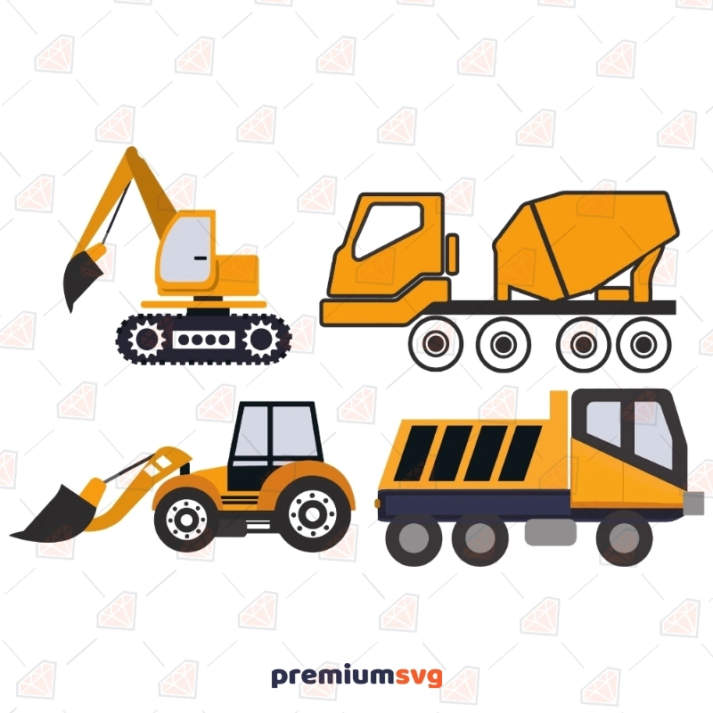 Construction Trucks SVG, Construction Trucks Clipart Cut Files Vector Illustration Svg