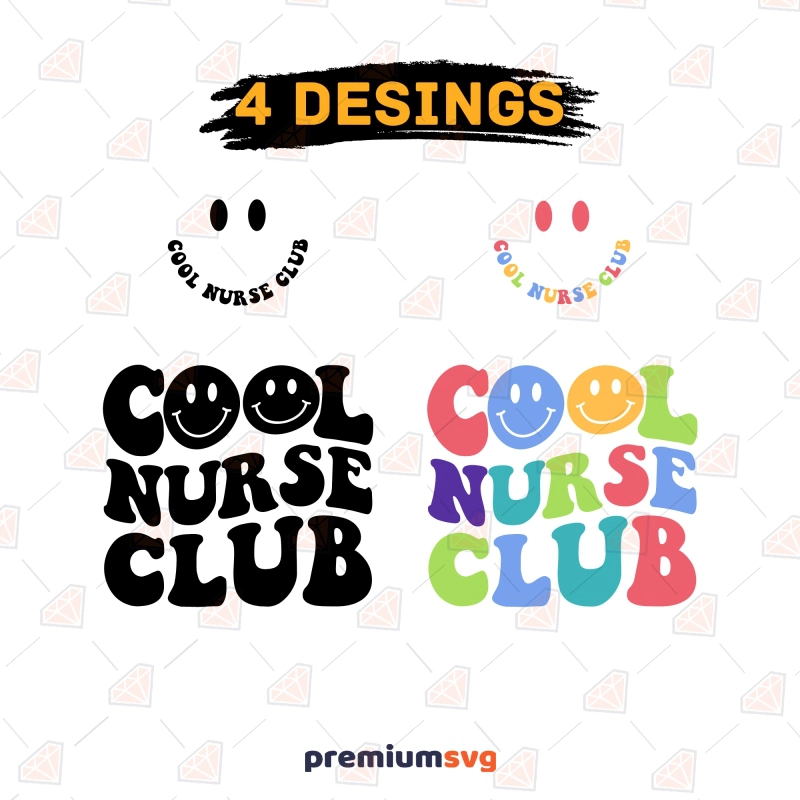 Cool Nurse Club SVG Bundle, Trendy Nurse SVG Nurse SVG Svg