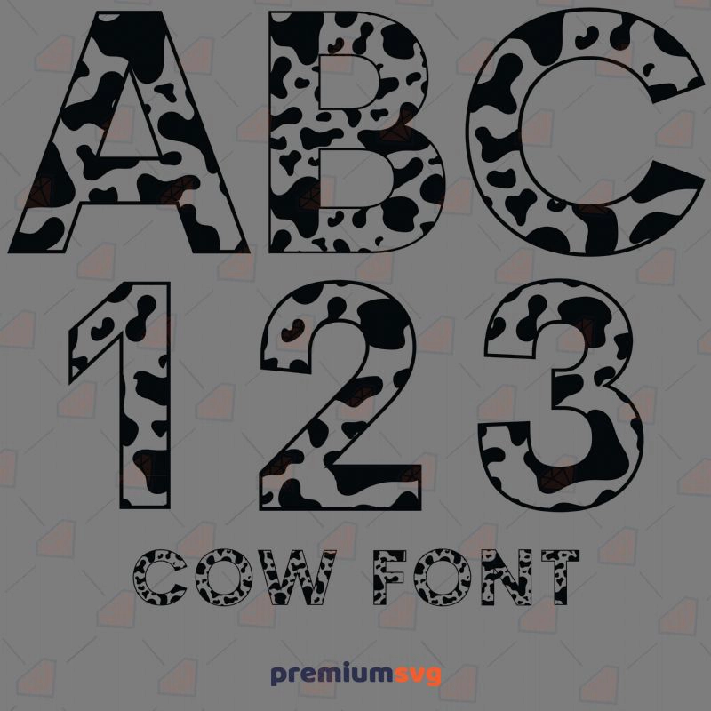 Cow Alphabet & Font SVG, Leopard Font SVG Cut File Cow SVG Svg