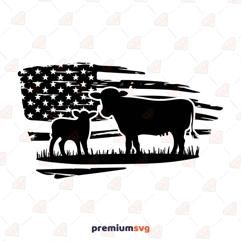 Cow American Flag SVG, USA Cow Cut File Cow SVG Svg