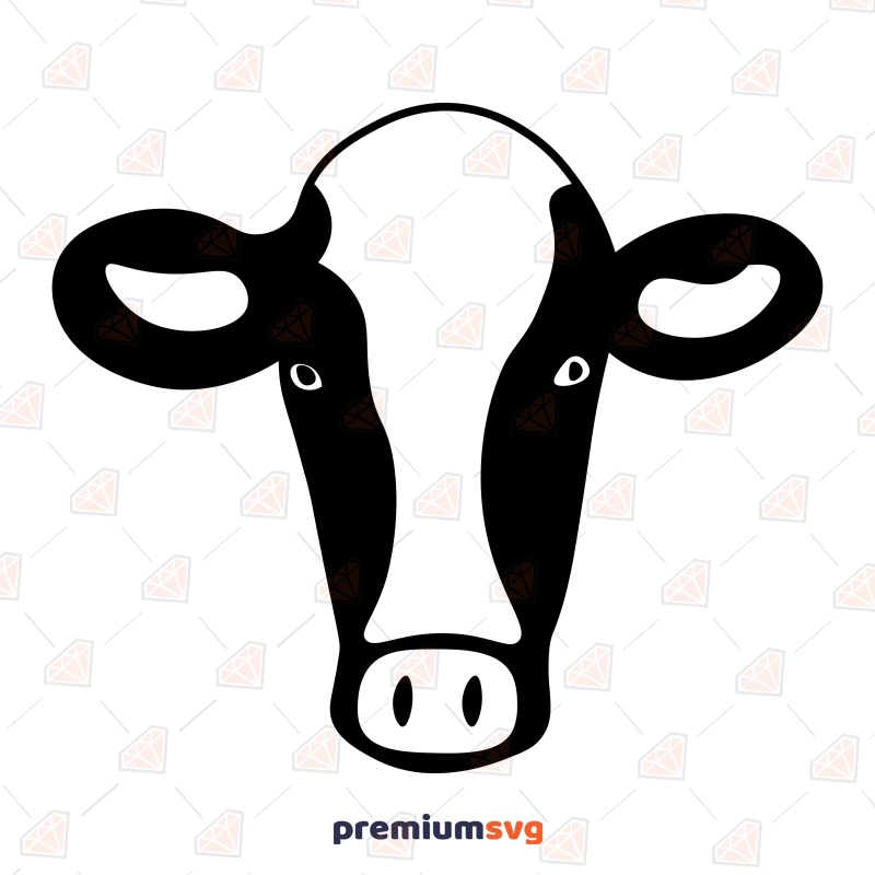 Cow Face Clipart SVG, Cut File Cow SVG Svg