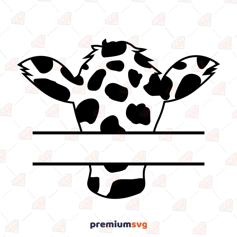 Cow Print Monogram SVG, Cow Head