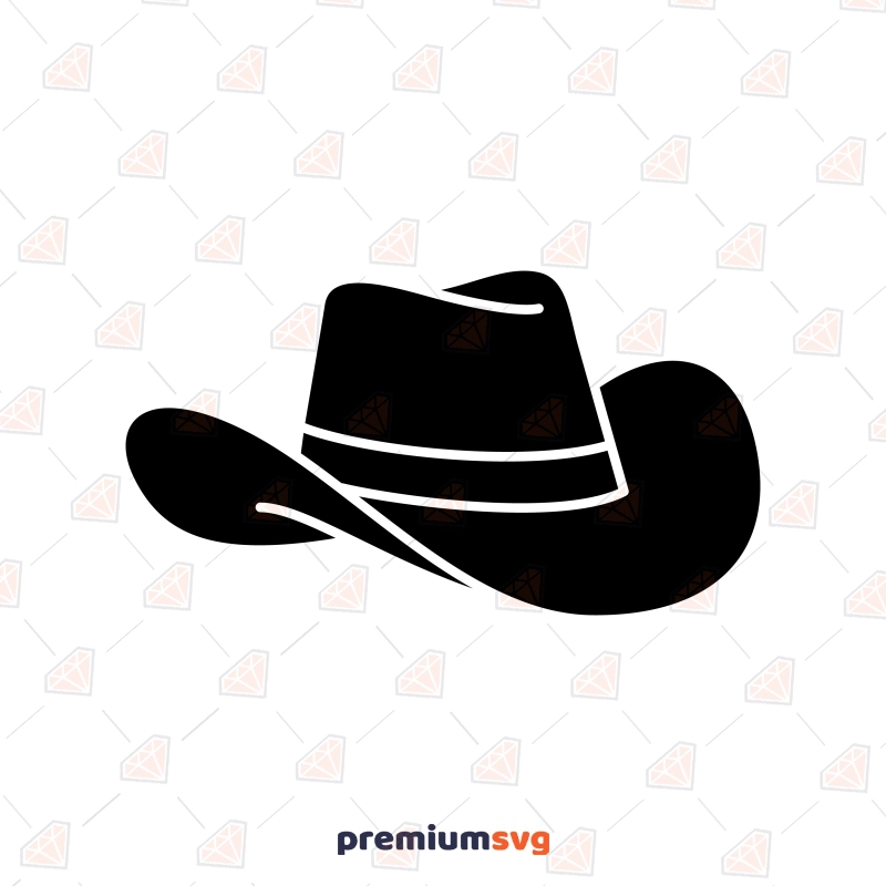 Cowboy Hat SVG Cut and Clipart File, Instant Download Vector Objects Svg