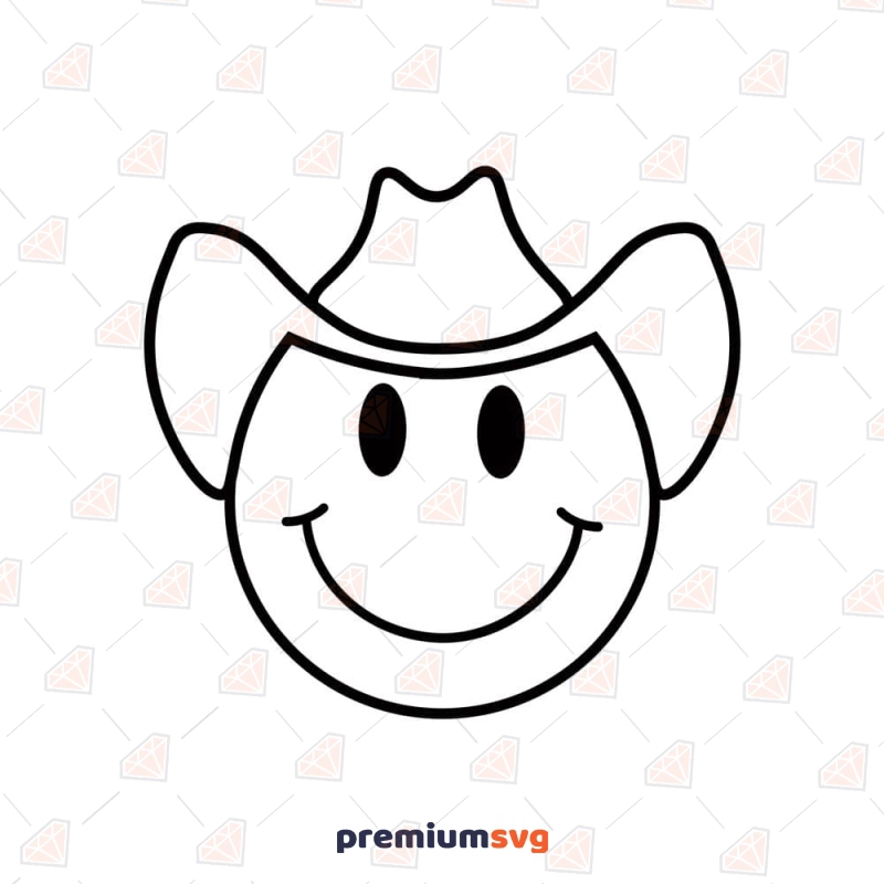 Cowboy Smiley Face SVG, Cowboy Emoji SVG and PNG Files Icon SVG Svg