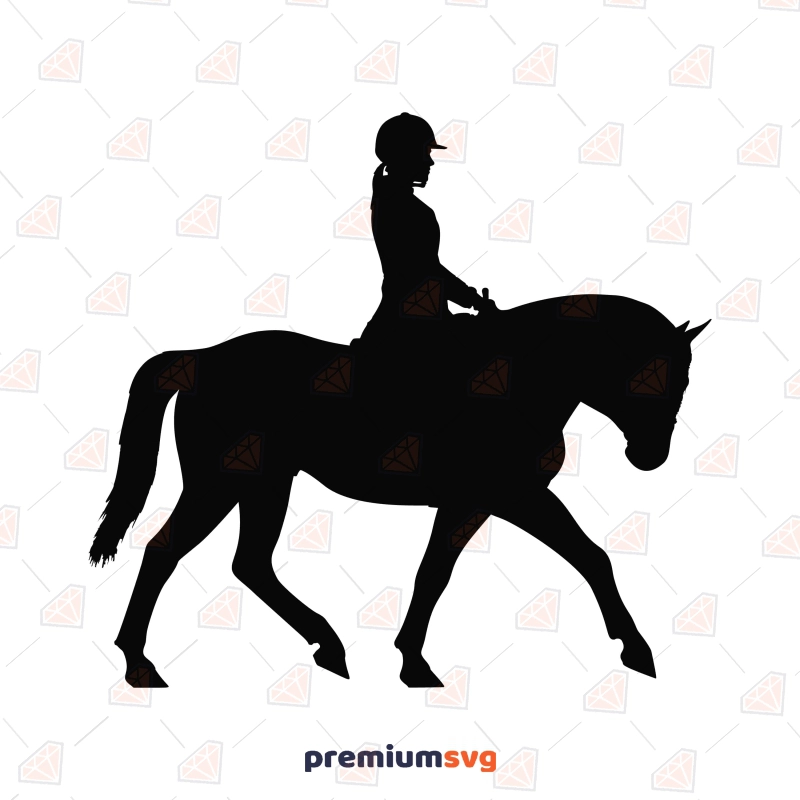Cowgirl on Horse SVG, Girl Riding Horse Silhouette Horse SVG Svg