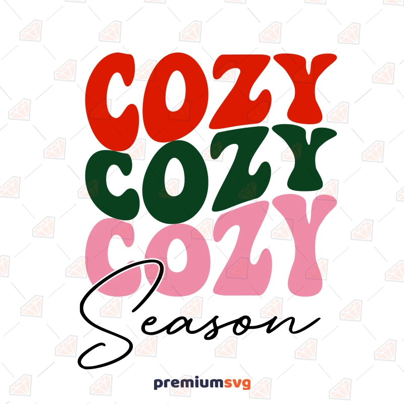 Cozy Season SVG, Retro Christmas SVG Instant Download Christmas SVG Svg