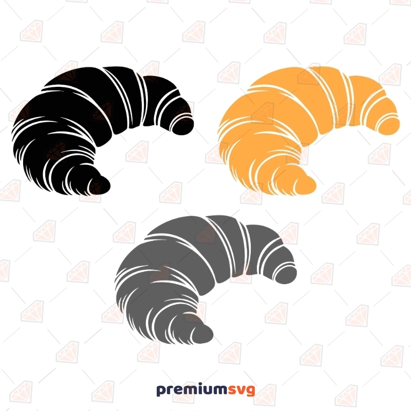 Croissant Bundle SVG, Bakery SVG Clipart Cut Files Vector Illustration Svg