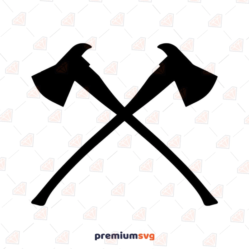 Cross Axe SVG Cut File, Axes Crossed SVG Clipart Firefighter SVG Svg