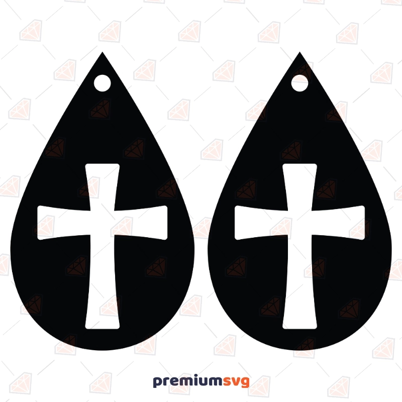 Cross Earring Template SVG, Earring Clipart Cut Files Vector Illustration Svg