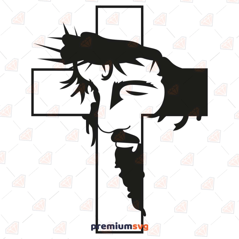 Jesus Cross SVG Design, Cross Jesus Vector Instant Download Christian SVG Svg