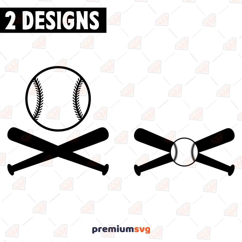 Crossed Baseball Bats SVG, Instant Download Baseball SVG Svg