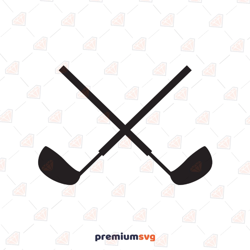 Crossed Golf Club SVG Cut File, Instant Download Golf SVG Svg