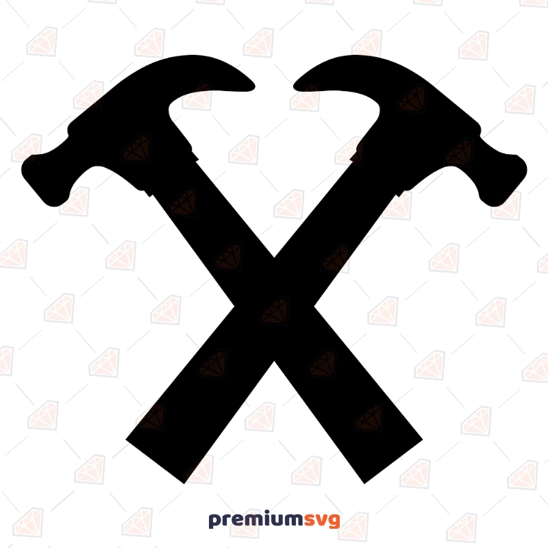 Crossed Hammer SVG, Hammer SVG Vector Files Vector Illustration Svg