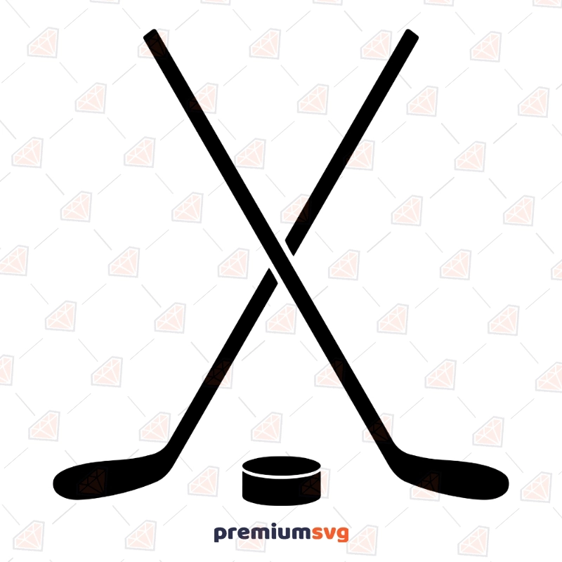 Crossed Hockey SVG Clipart & Cut Files Hockey SVGs Svg