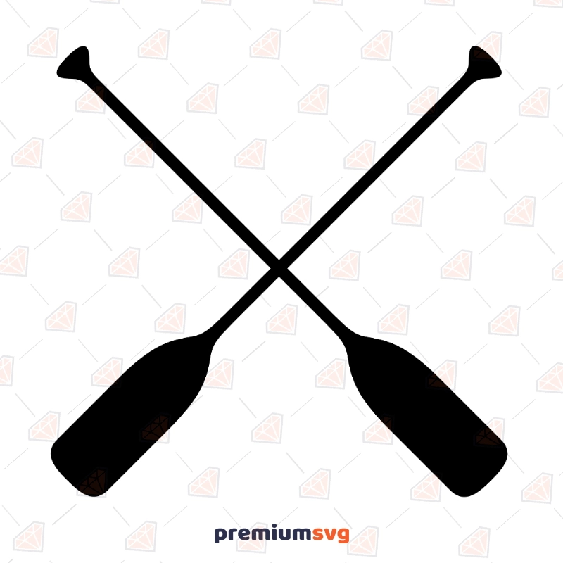 Crossed Paddle SVG, Crossed Oars Cut Files Instant Download Vector Illustration Svg