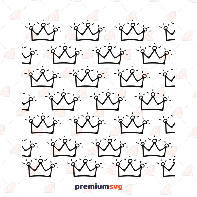 Crown Pattern SVG, Crown Template SVG Instant Download Background Patterns Svg