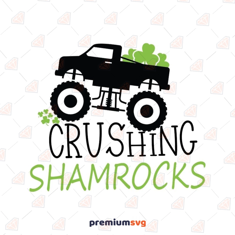 Crushing Shamrocks SVG, Clover Truck SVG St Patrick's Day SVG Svg