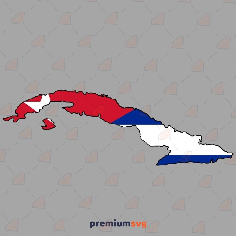 Cuba Flag Map SVG & Transparent PNG Vector File Flag SVG Svg