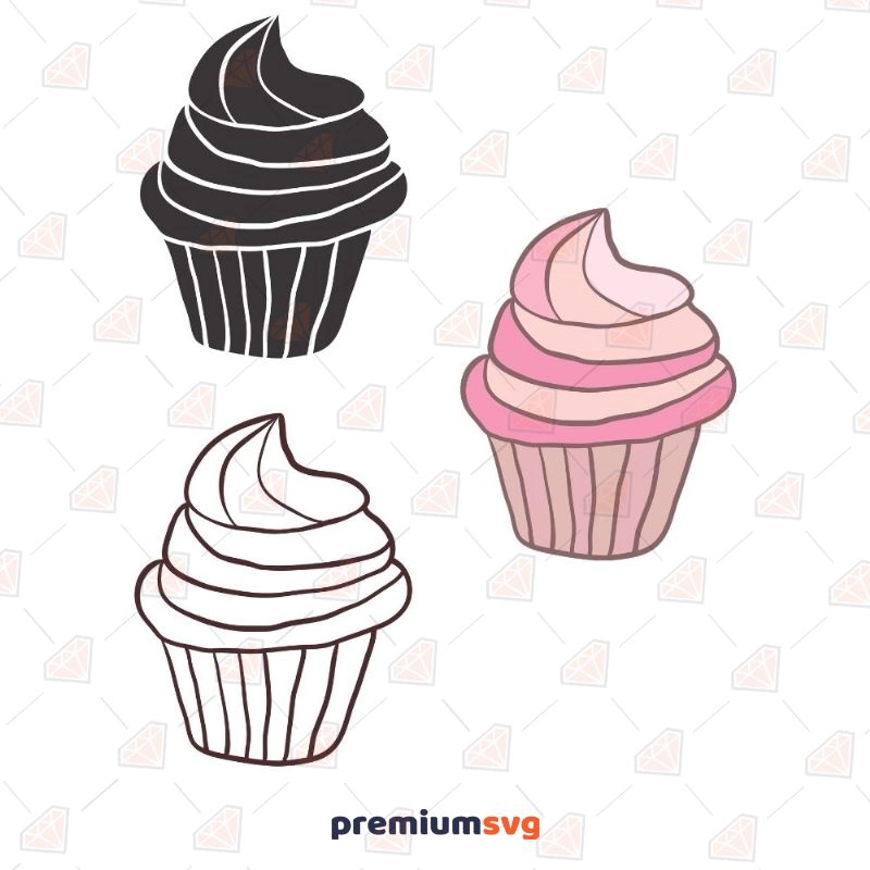 Cupcake Bundle SVG, Cupcakes Bundle Vector Instant Download Snack Svg