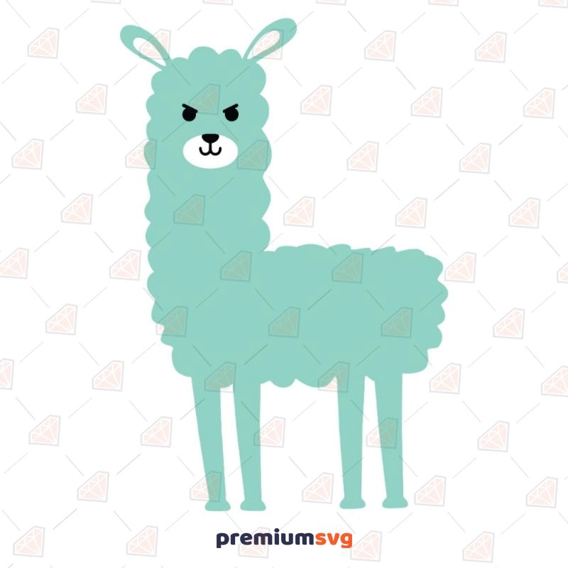 Cute Angry Llama SVG, Cute Llama Vector Instant Download Farm Animals SVG Svg