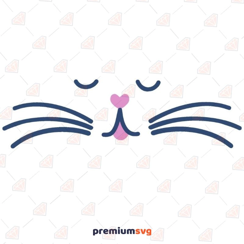 Cute Cat Face SVG, Cat Design Vector Instant Download Pets SVG Svg