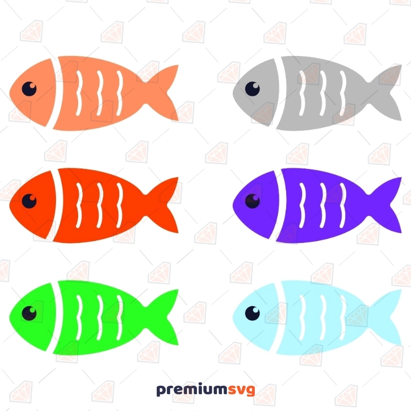 Cute Colorful Fish SVG, Fish Bundle SVG Cut Files Cartoons Svg