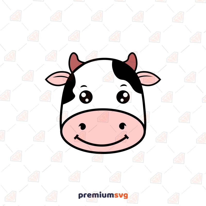 Cute Cow Face SVG, Vector File Cow SVG Svg