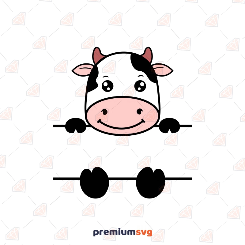 Cute Cow Monogram SVG, Baby Onesie Cow SVG Svg