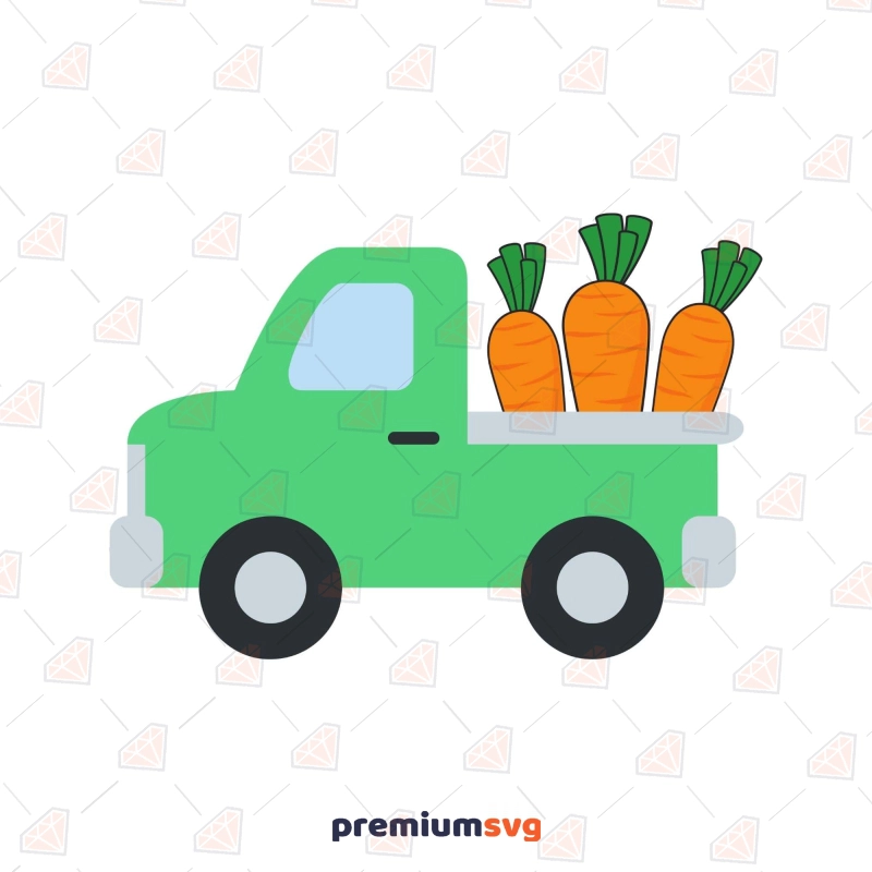 Cute Easter Truck Carry Carrots SVG, Easter Truck SVG Cut File Easter Day SVG Svg